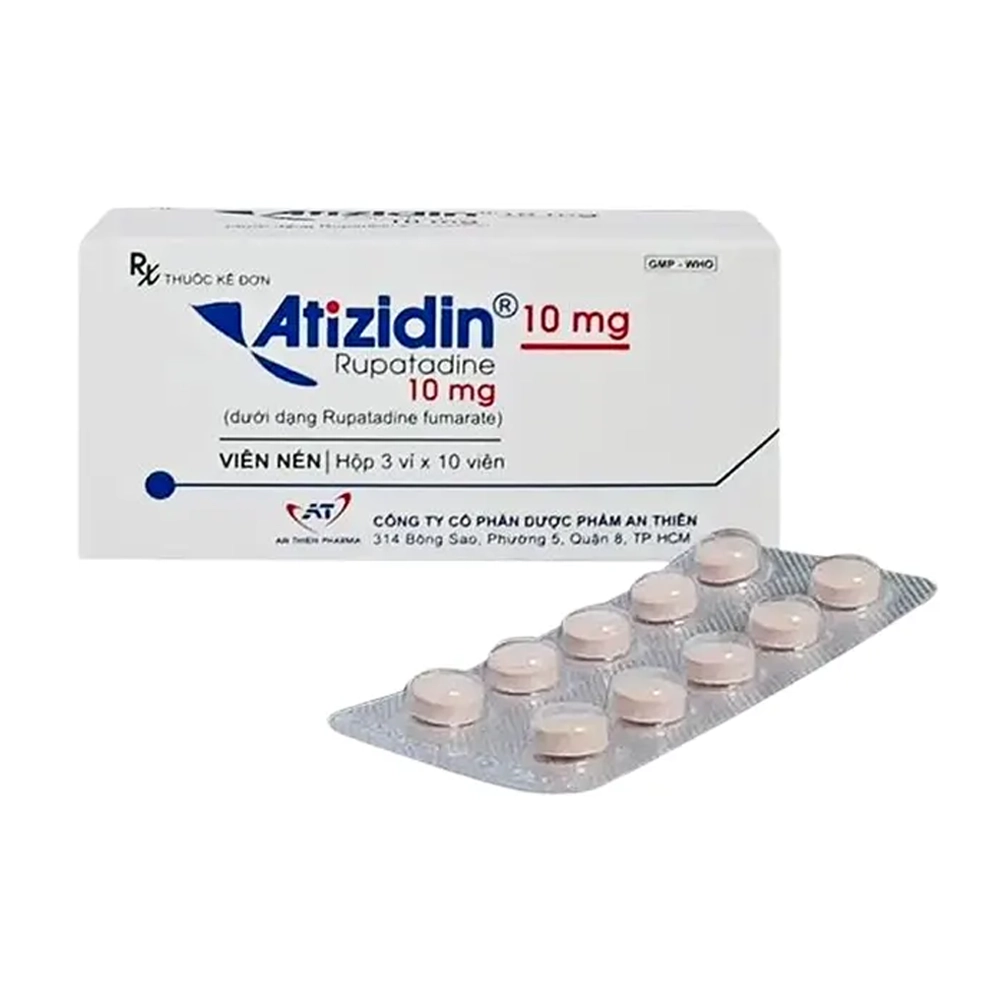 Atizidin 10 mg An Thiên 3 vỉ x 10 viên