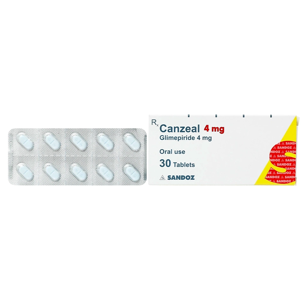 Canzeal 4mg (Glimepiride 4mg) Sandoz 3 vỉ x 10 viên