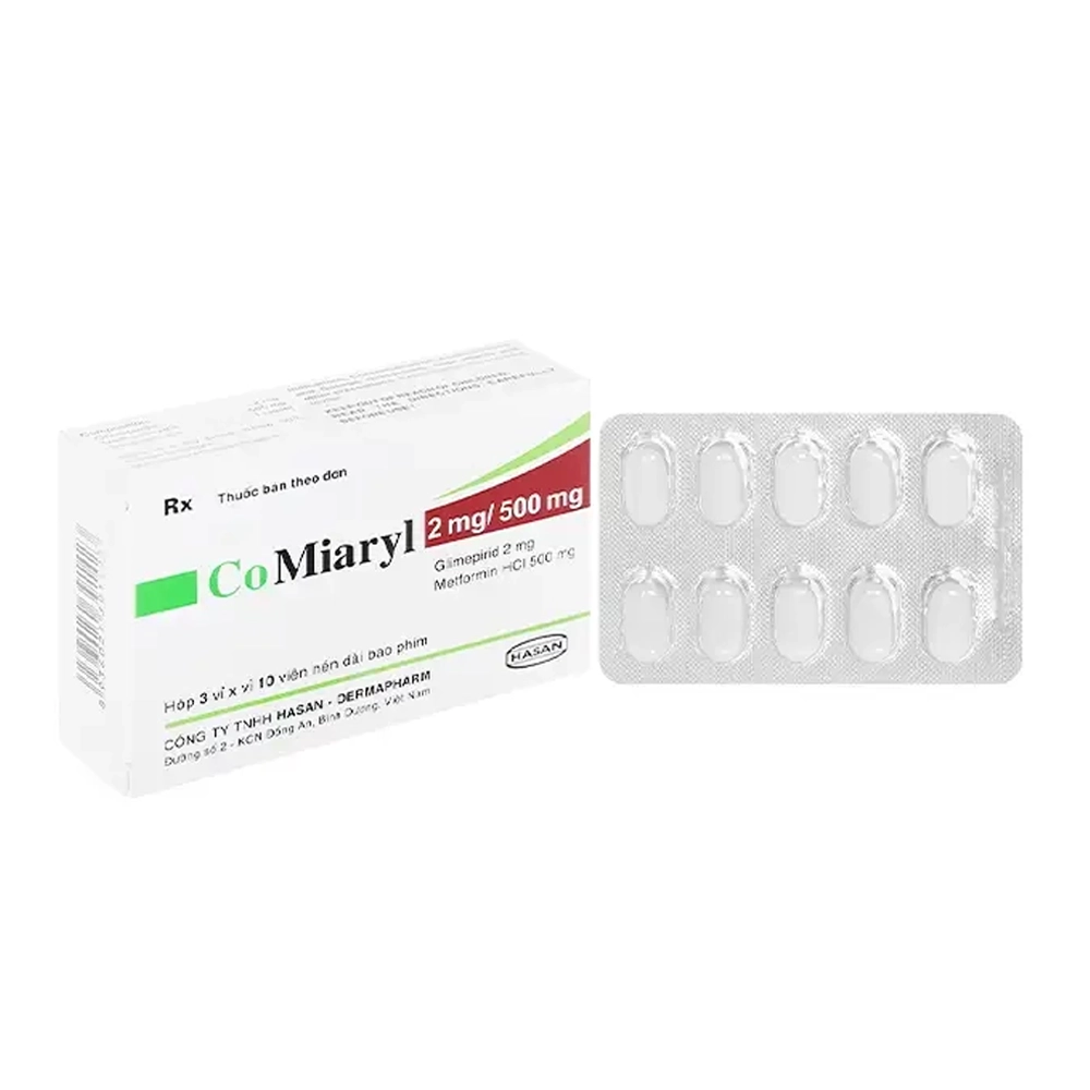 Co Miaryl 2mg/500mg Hasan 3 vỉ x 10 viên