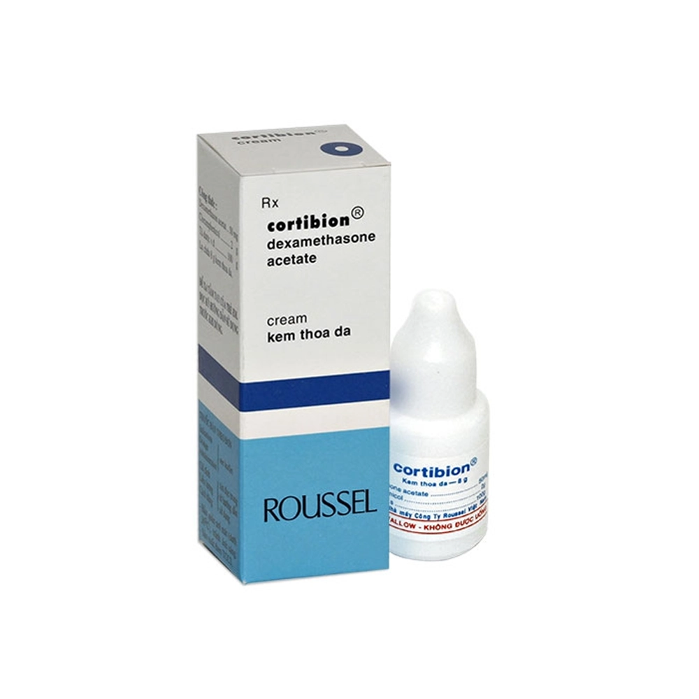 Cortibion 4/0.16 (Dexamethasone acetate/Cloramphenicol 4 mg/0.16 g) Roussel 1 chai x 8g