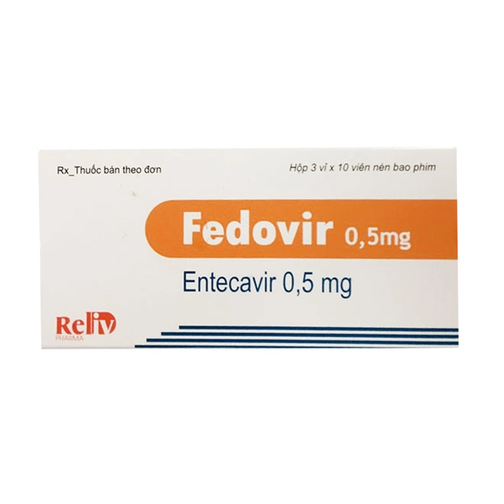 Fedovir 0.5 (Entecavir 0.5 mg) Reliv 3 vỉ x 10 viên