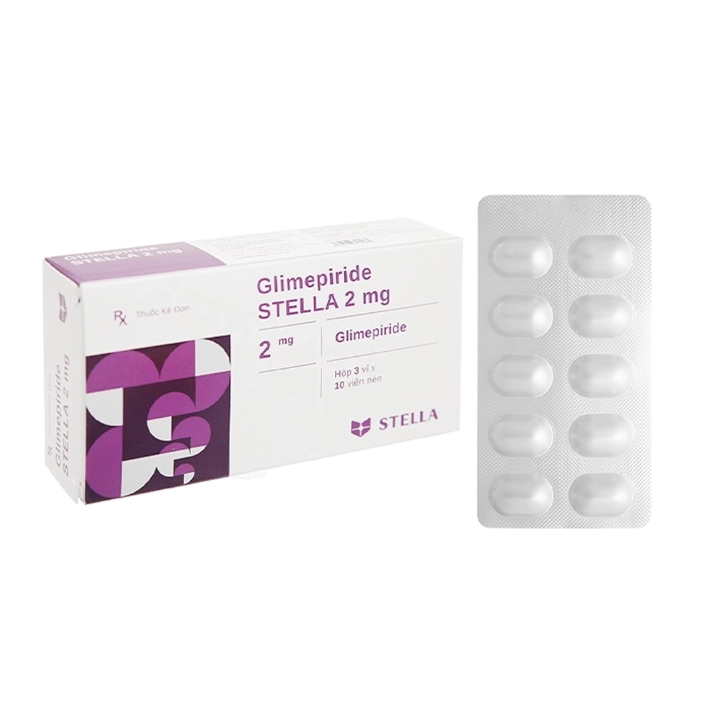 Glimepiride Stella 2mg - Hộp 6 vỉ x 10 viên