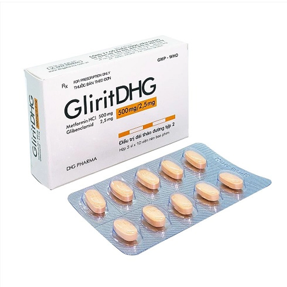 GliritDHG 500/2.5 DHG Pharma 3 vỉ x 10 viên