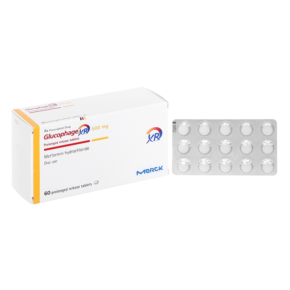 Glucophage XR 500mg Merck 4 vỉ x 15 viên