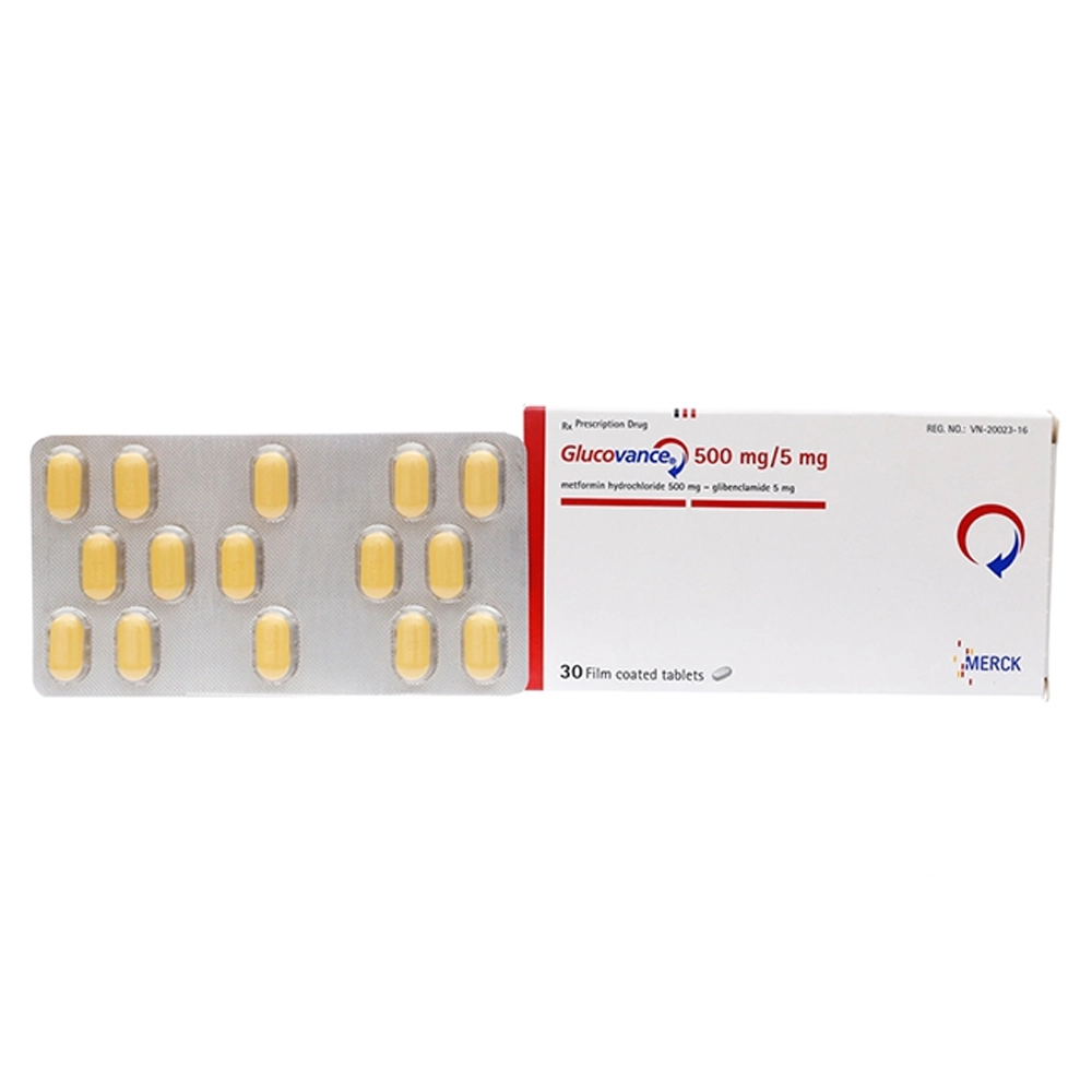 Glucovance 500mg/5mg Merck 2 vỉ x 15 viên