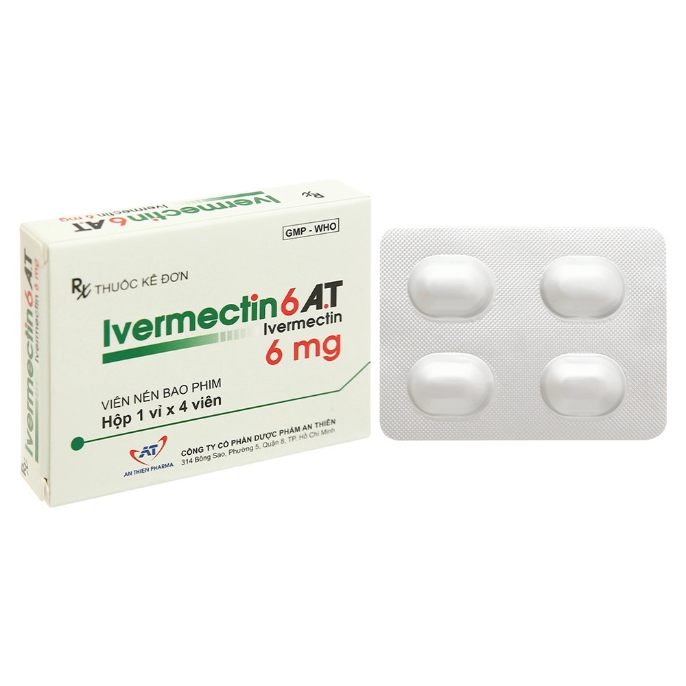 Ivermectin 6mg A.T 1 vỉ x 4 viên