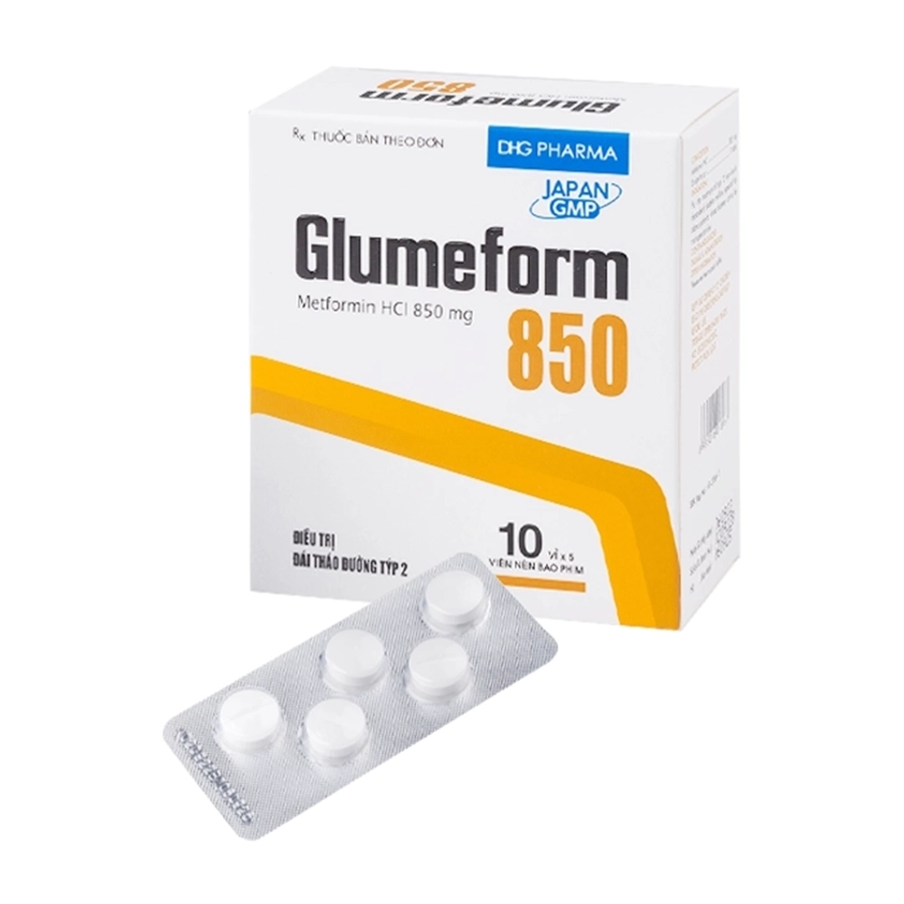 Glumeform 850mg (Metformin 850mg) DHG 10 vỉ x 5 viên