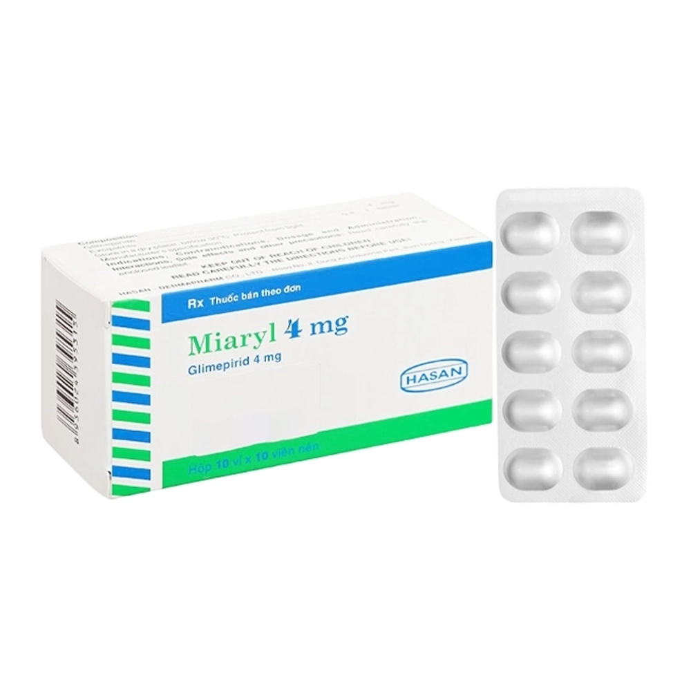 Miaryl 4mg Hasan 10 vỉ x 10 viên