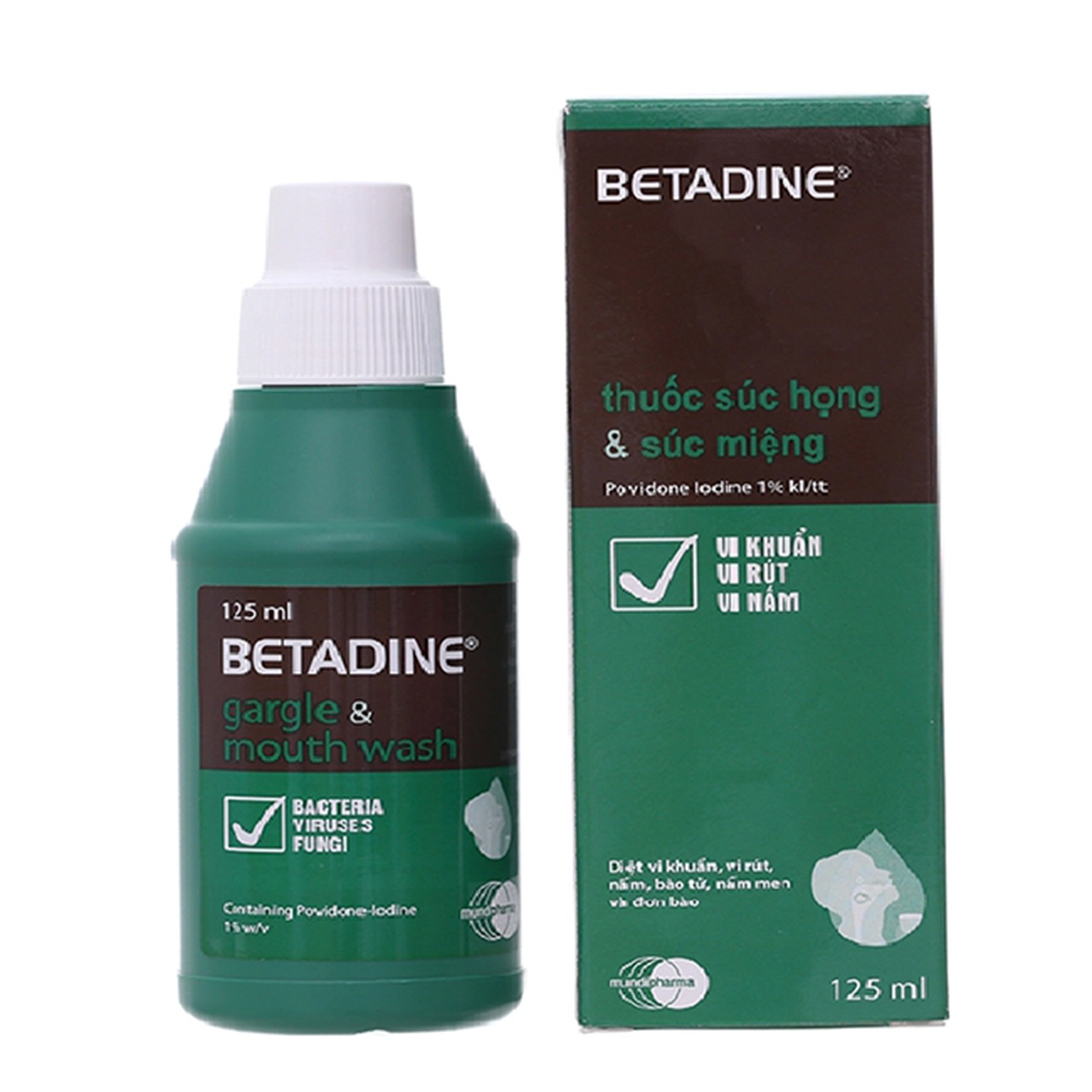 Súc miệng Betadine Gargle sol 1% Mouthwash 125ml