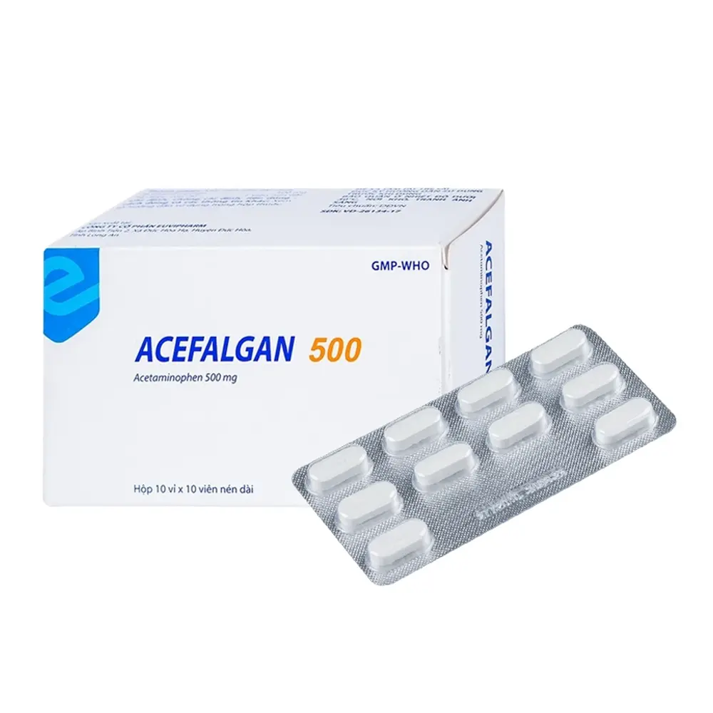 Acefalgan 500 Euvipharm 10 vỉ x 10 viên
