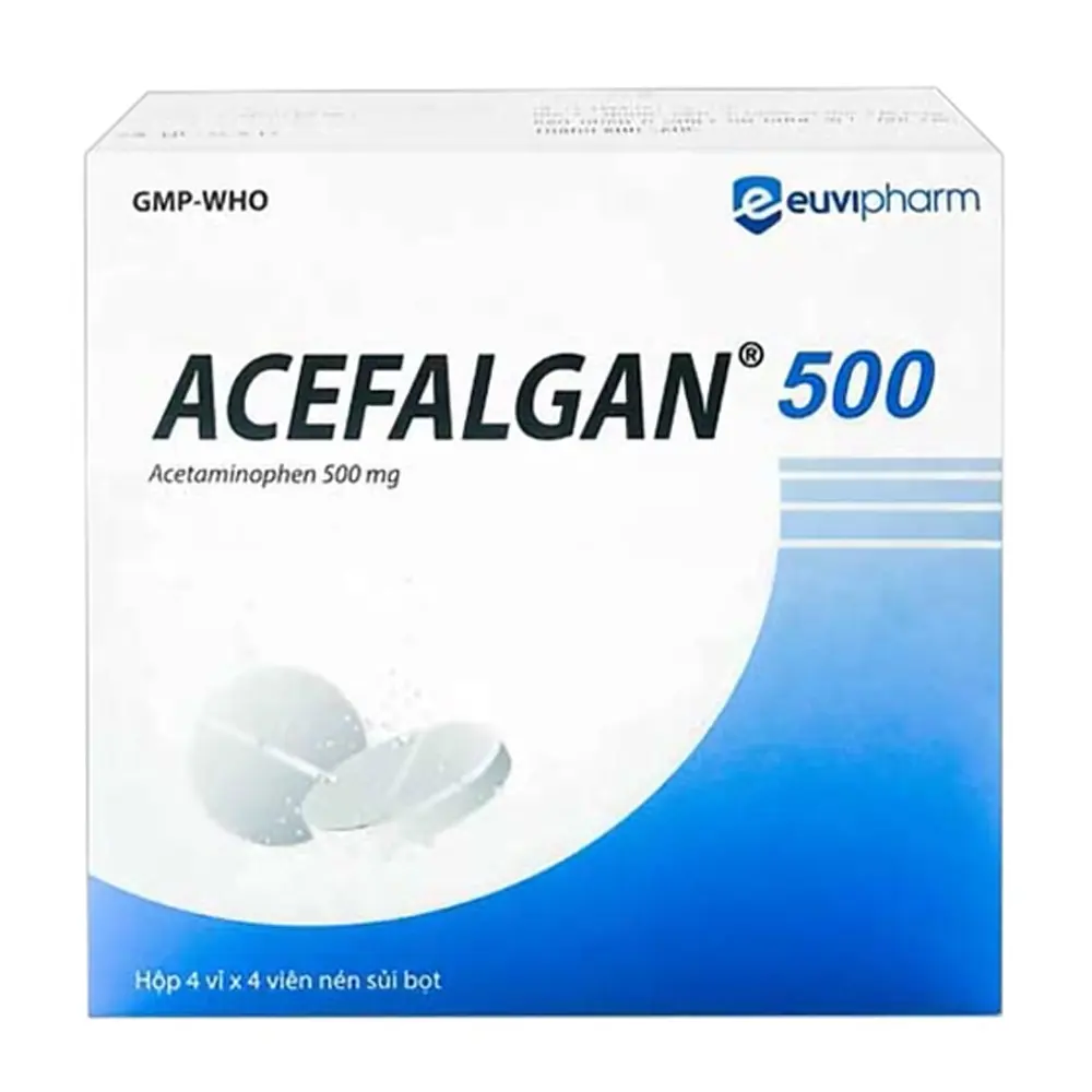 Acefalgan 500 Euvipharm 4 vỉ x 4 viên