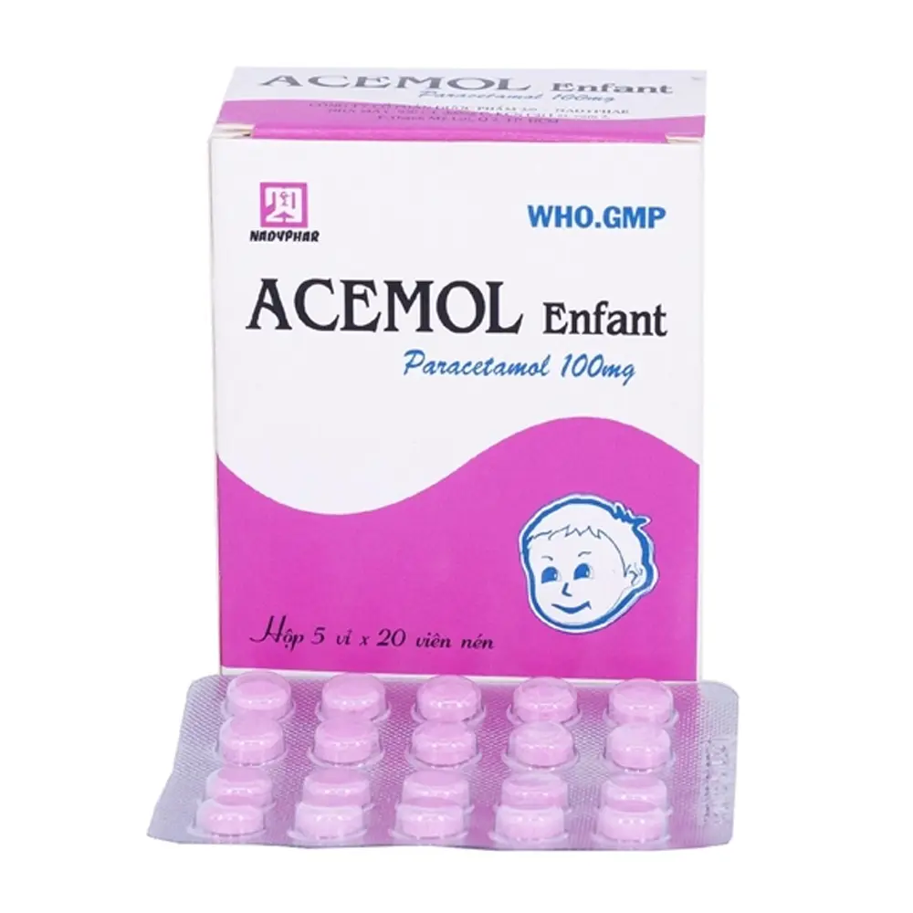 Acemol 100 mg Nadyphar 5 vỉ x 20 viên