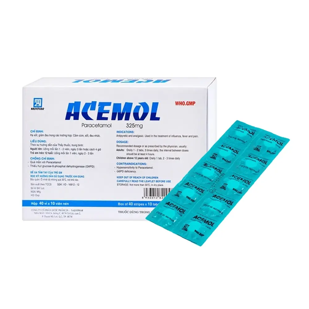 Acemol 325 mg Nadyphar 40 vỉ x 10 viên