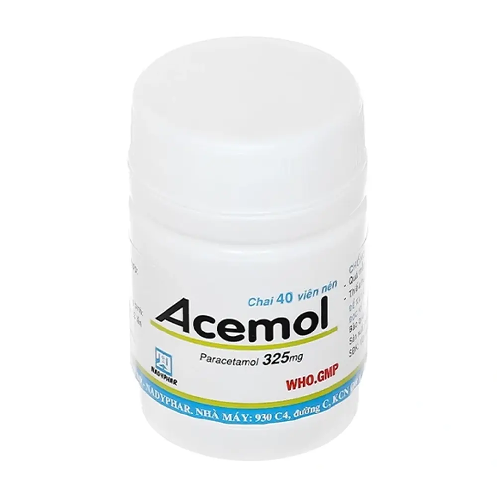 Acemol 325 mg Nadyphar chai 40 viên