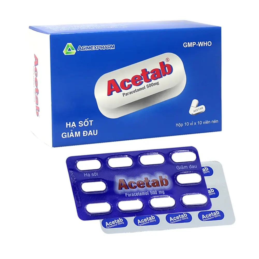 Acetab 500 Agimexpharm 3 vỉ x 10 viên