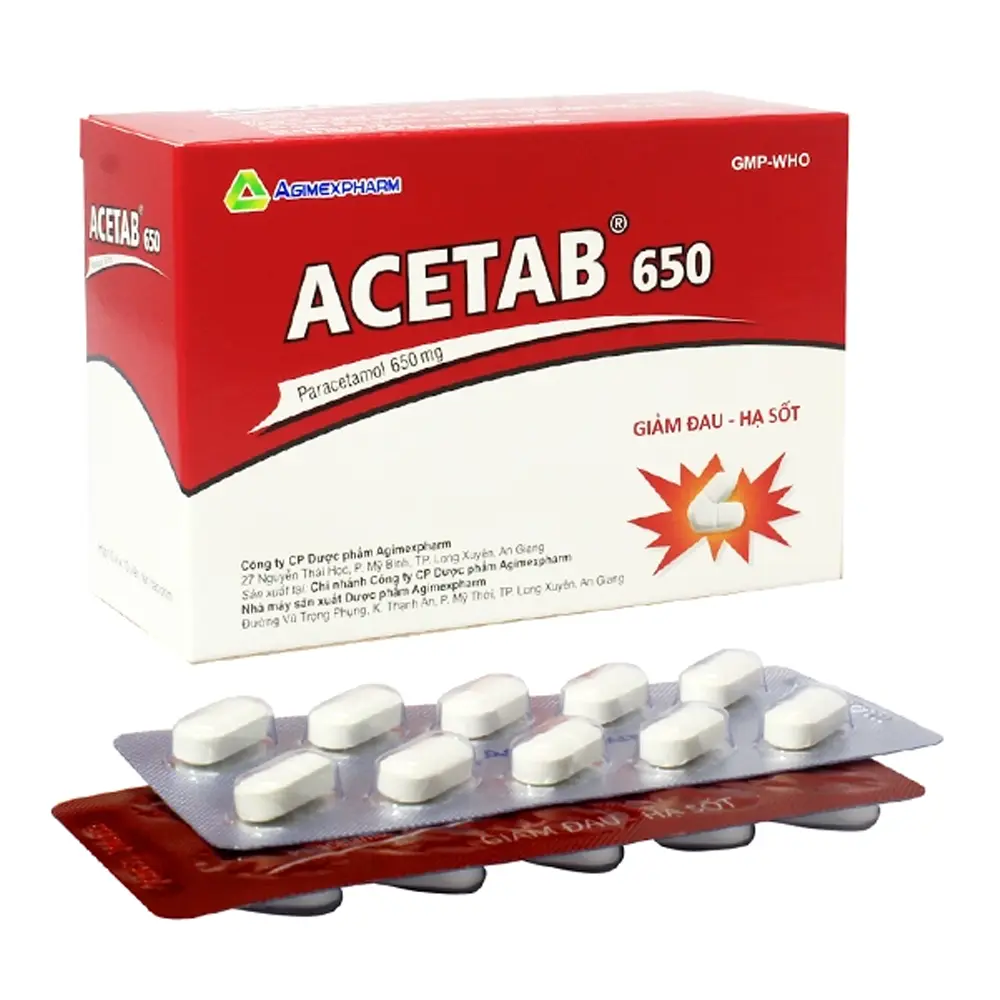 Acetab 650 Agimexpharm 10 vỉ x 10 viên