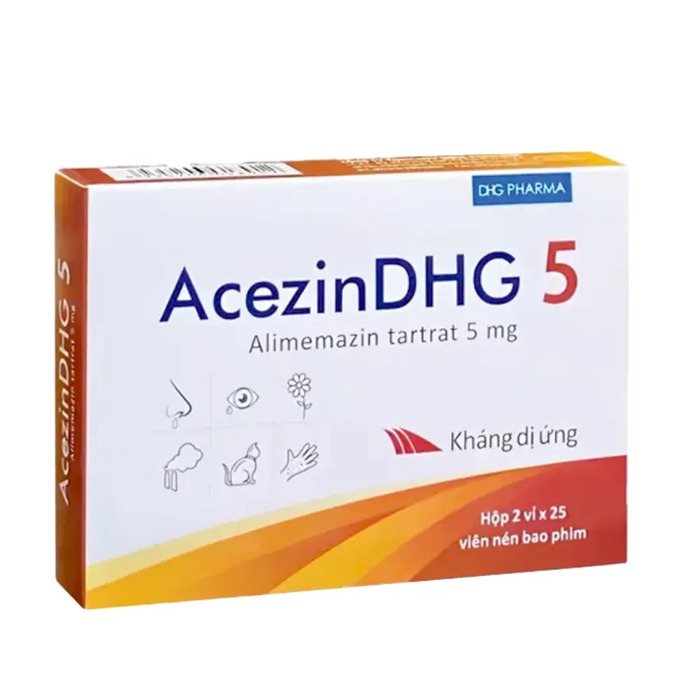 AcezinDHG 5 (Alimemazine 5mg) DHG 2 vỉ x 25 viên