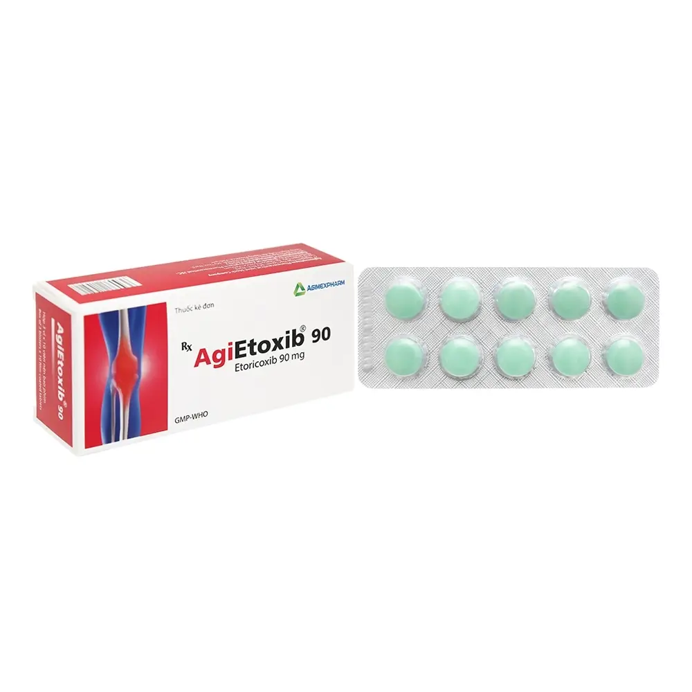 AgiEtoxib 90 (Etoricoxib 90 mg) Agimexpharm 3 vỉ x 10 viên