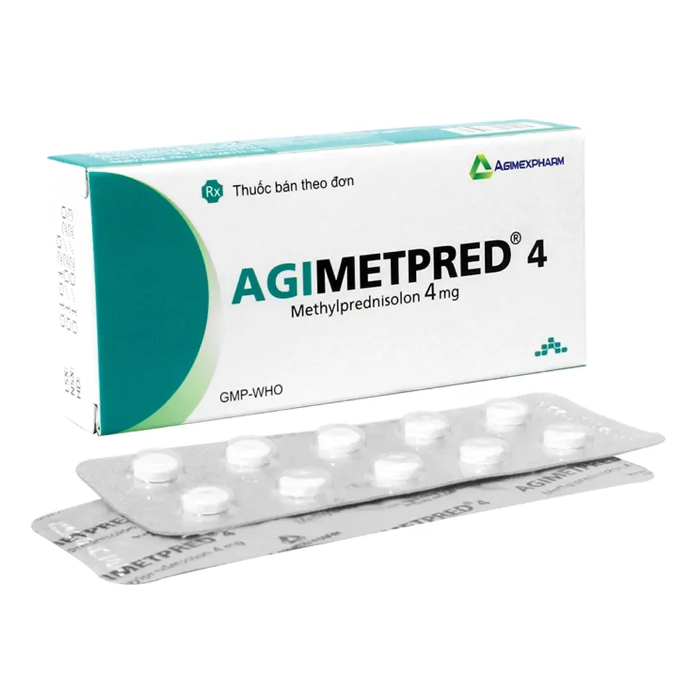 Agimetpred 4 (Methylprednisolone 4mg) Agimexpharm 30 viên