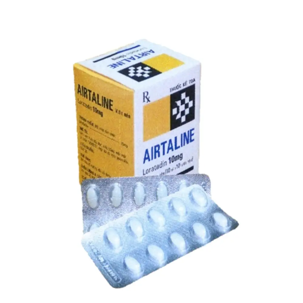 Airtaline 10 mg (Loratadine 10 mg) Korea United 10 vỉ x 10 viên