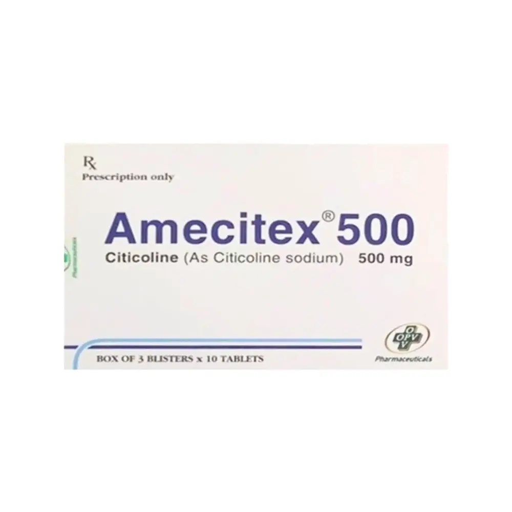 Amecitex 500 (Citicolin 500 mg) OPV 3 vỉ x 10 viên
