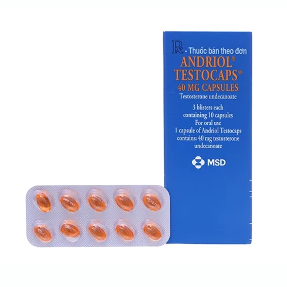 Andriol Testocaps 40mg Catalent 3 vỉ x 10 viên