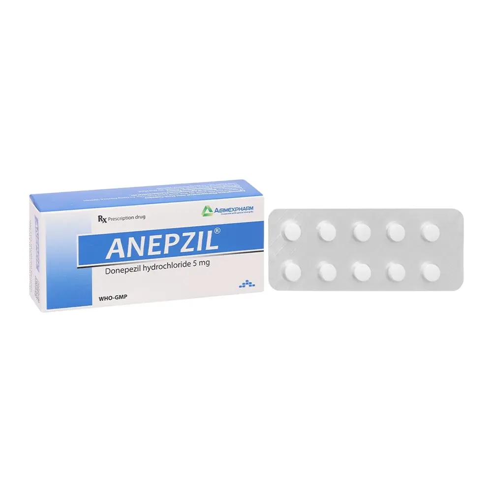 Anepzil 5 (Donepezil 5 mg) Agimexpharm 3 vỉ x 10 viên