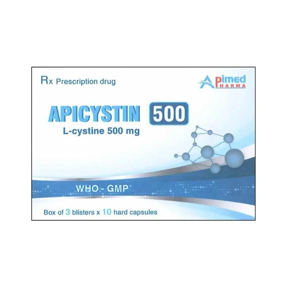 Apicystin 500 (L-Cystine 500 mg) Apimed 3 vỉ x 10 viên