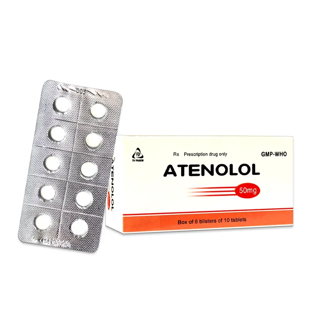 Atenolol 50 mg TV.Pharm 6 vỉ x 10 viên