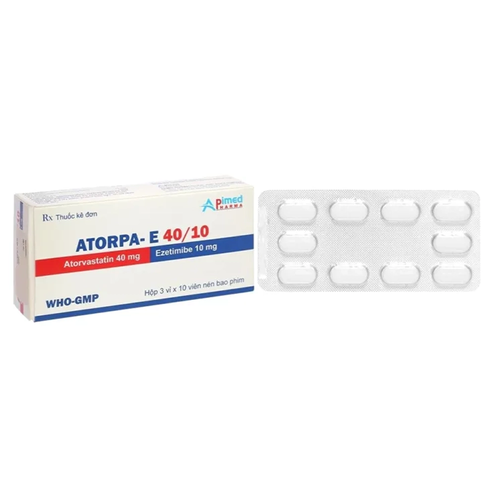 Atorpa-E 40/10 Apimed 3 vỉ x 10 viên