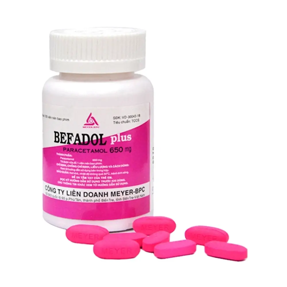 Befadol plus 650mg Meyer-BPC chai 100 viên