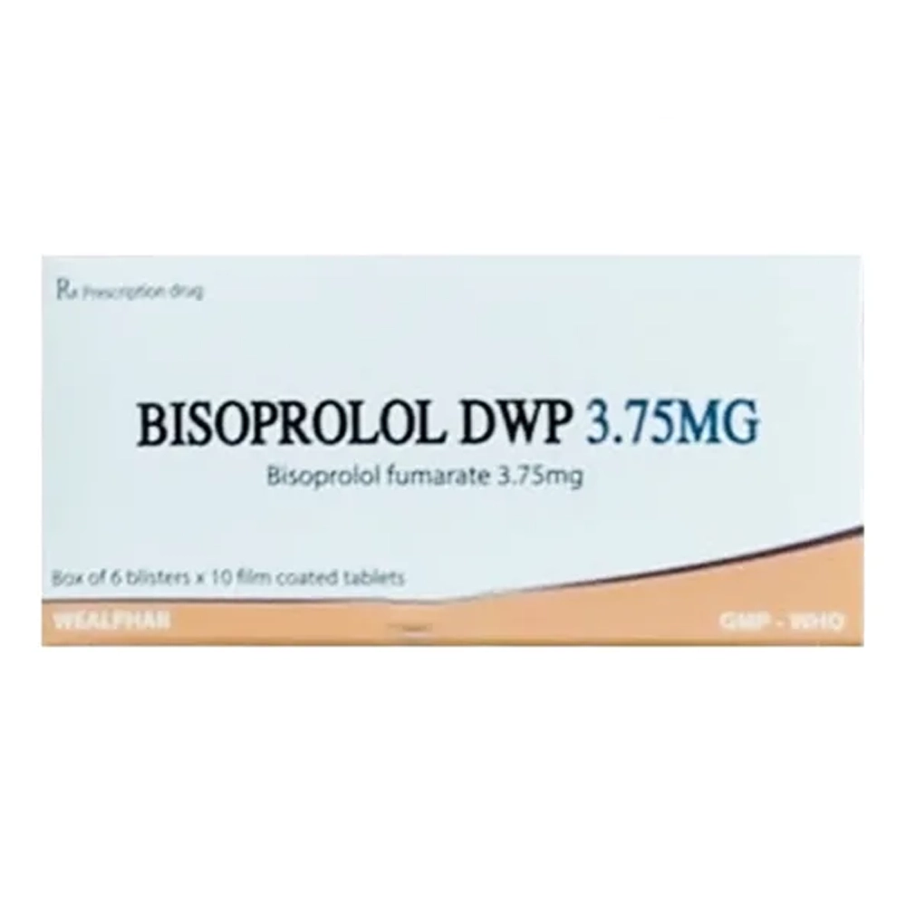 Bisoprolol DWP 3.75mg Wealphar 6 vỉ x 10 viên