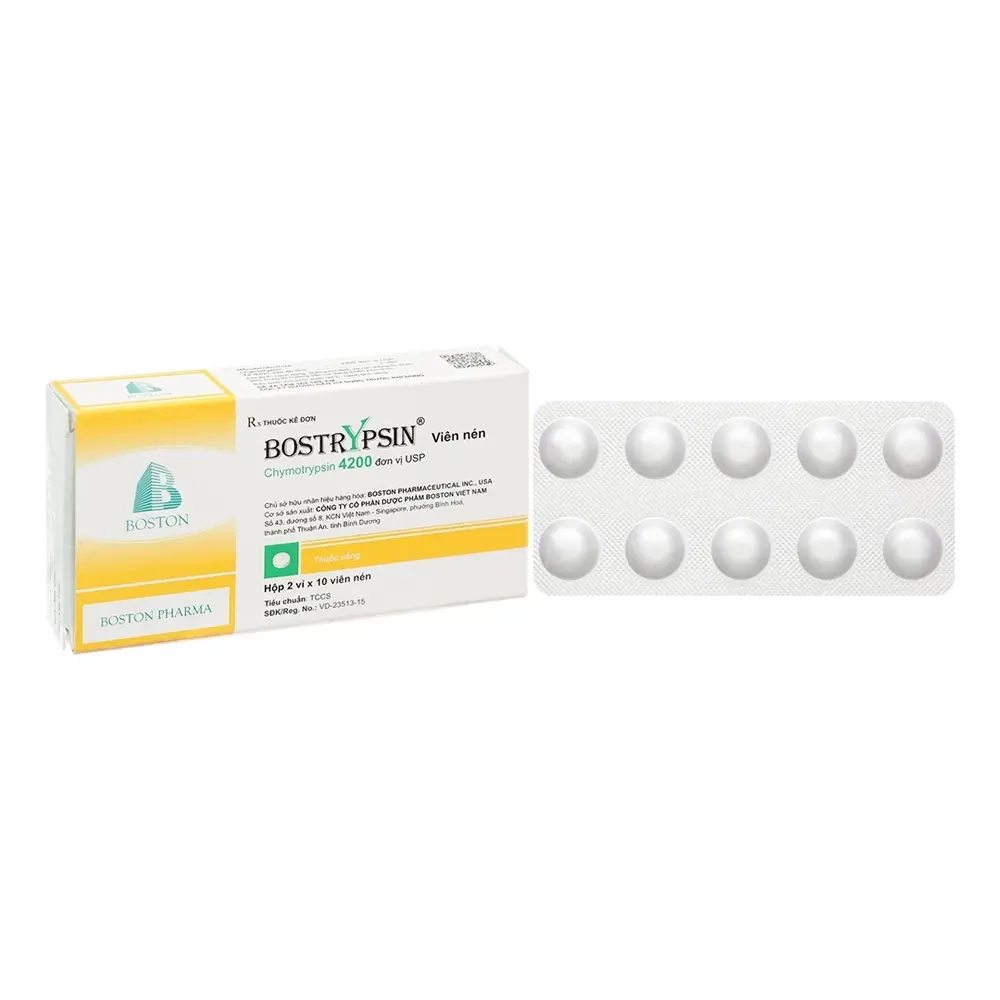 Bostrypsin 4200 USP Boston Pharma 2 vỉ x 10 viên