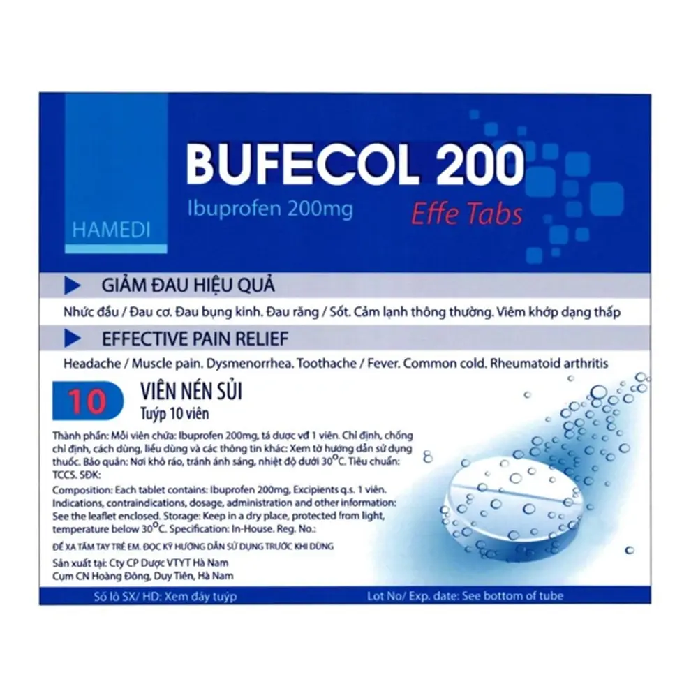 Bufecol 200 Hà Nam 1 tuýp x 10 viên