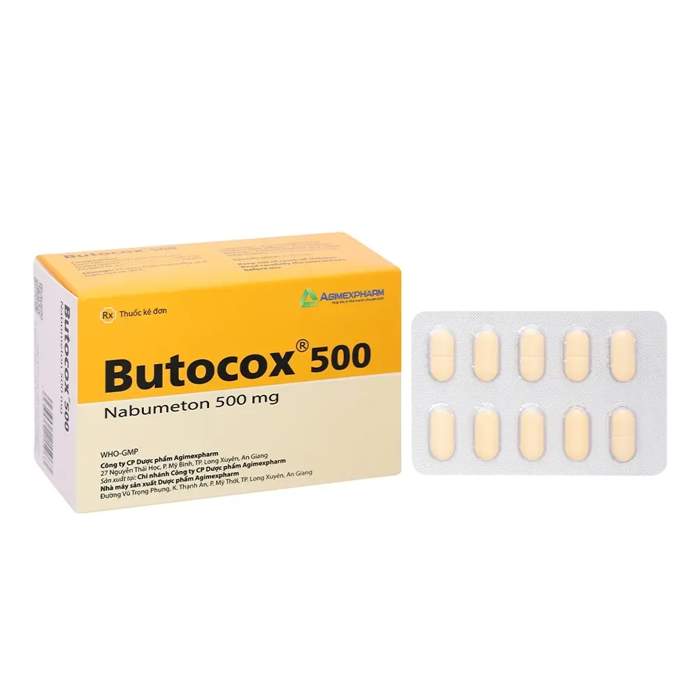 Butocox 500 (Nabumeton 500 mg) Agimexpharm 6 vỉ x 10 viên