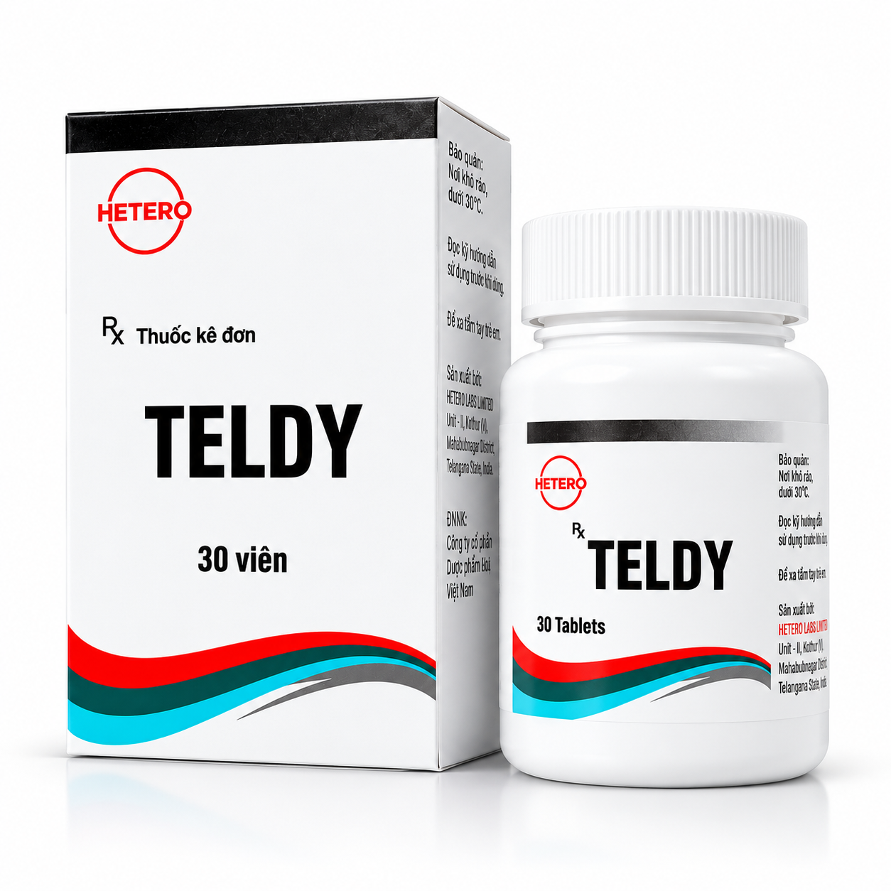 ARV Teldy 50/300/300mg Hetero Drugs lọ 30 viên