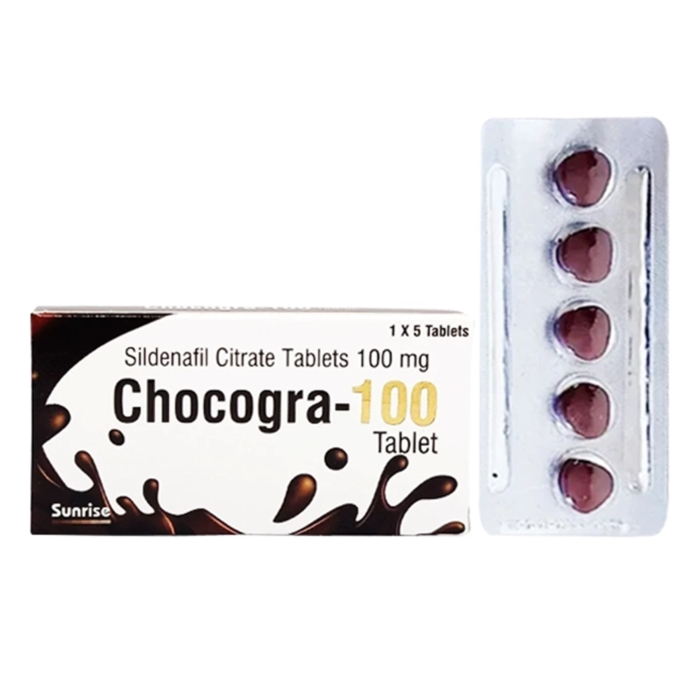 Chocogra-100 (Sildenafil 100 mg) Sunrise Remedies 1 vỉ x 5 viên