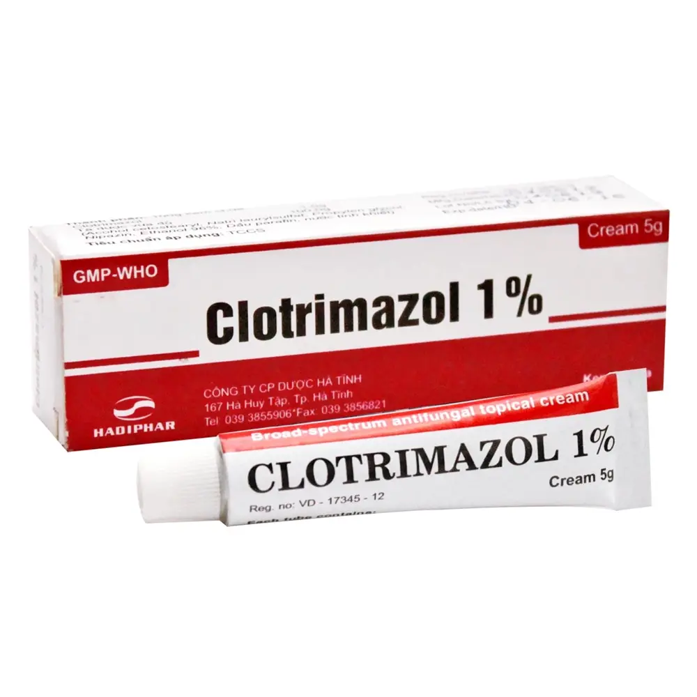 Clotrimazol 1% (Clotrimazole 50 mg) Hadiphar 1 tuýp x 5g