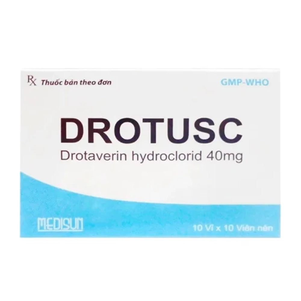 Drotusc 40mg Medisun 10 vỉ x 10 viên