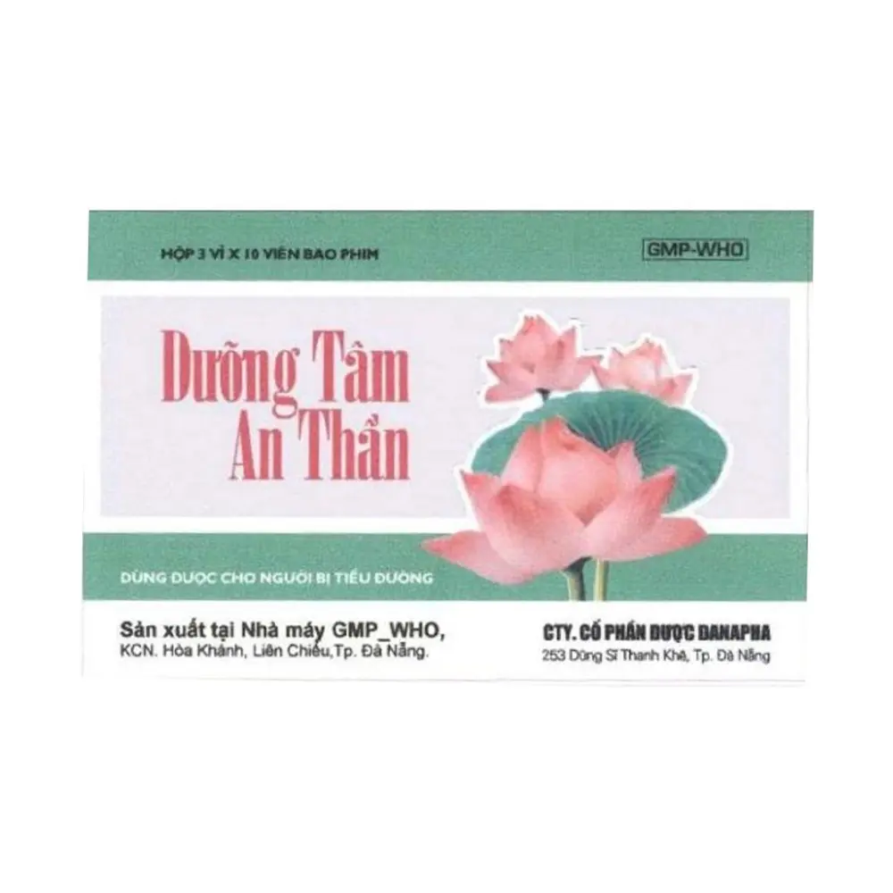 Dưỡng Tâm An Thần Danapha 3 vỉ x 10 viên