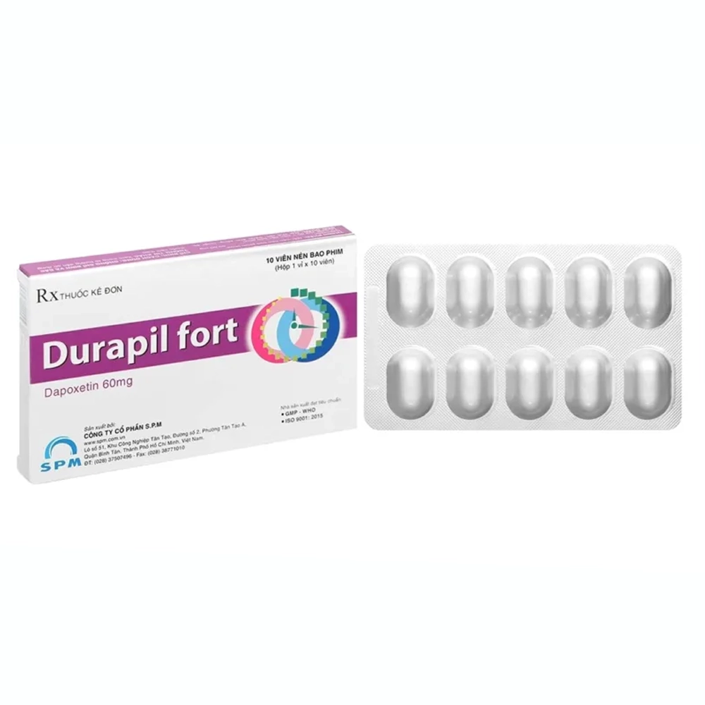 Durapil Fort (Dapoxetine 60mg) S.P.M 1 vỉ x 10 viên