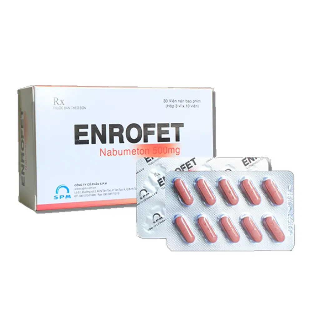 Enrofet 500 mg (Nabumeton 500 mg) S.P.M 3 vỉ x 10 viên