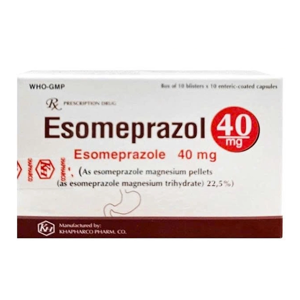 Esomeprazol 40mg Khapharco 10 vỉ x 10 viên