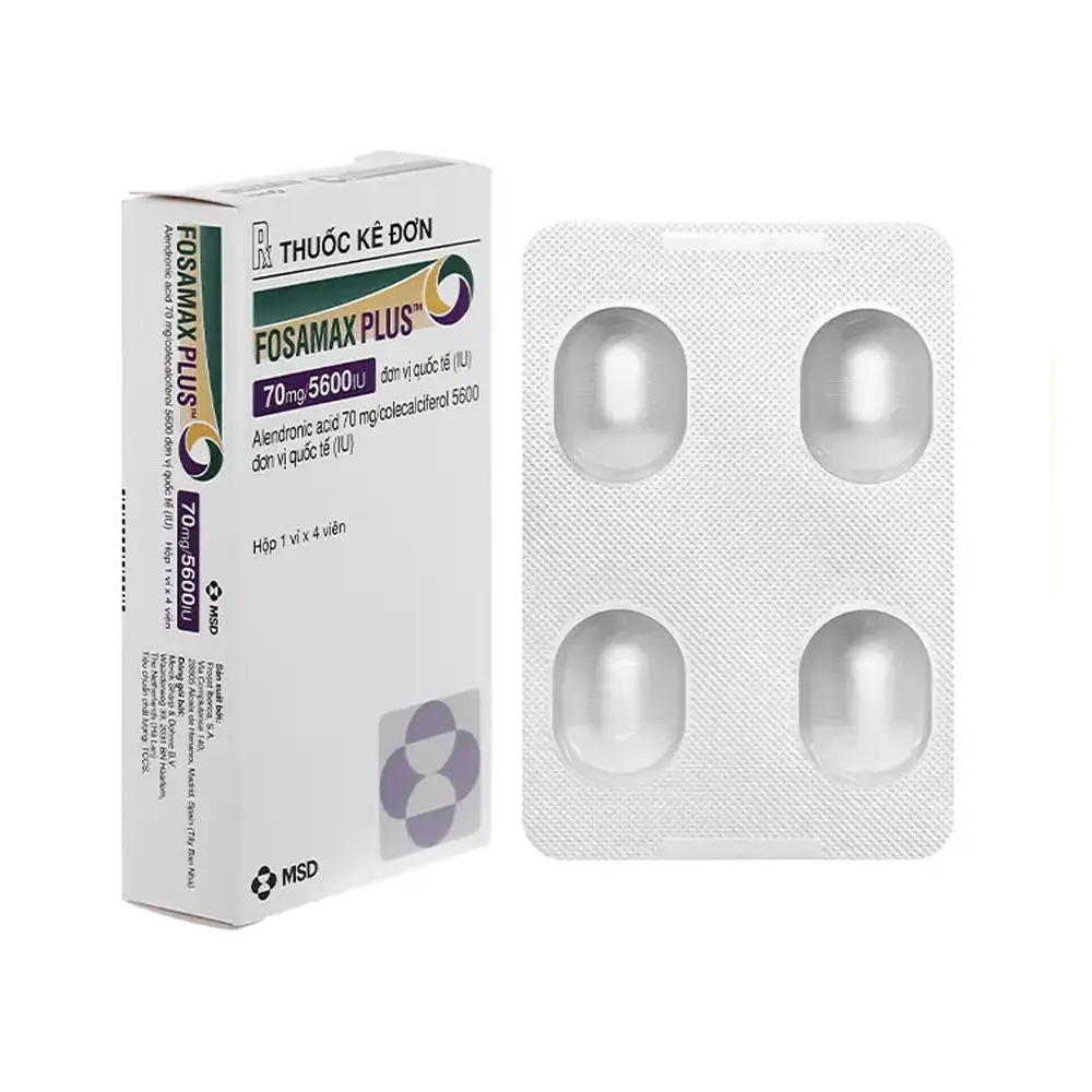 Fosamax Plus 70 mg/5600 IU MSD 1 vỉ x 4 viên