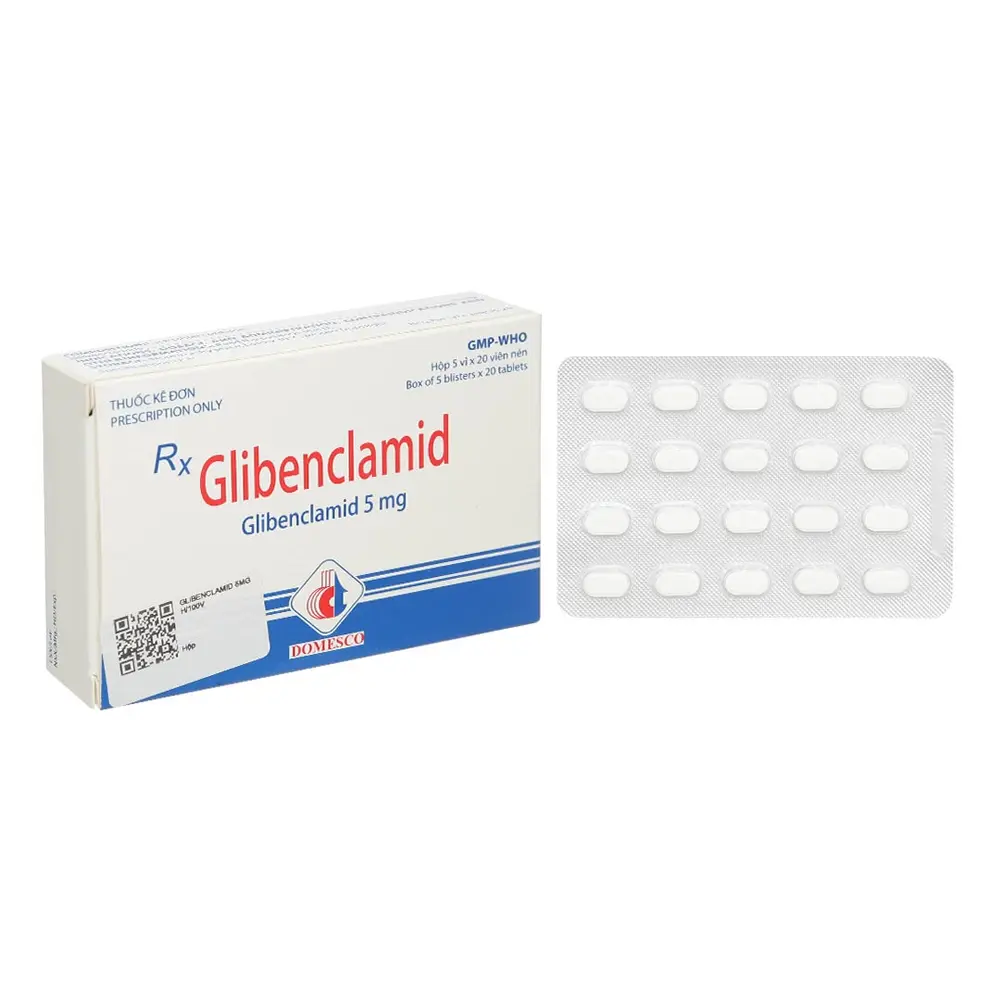 Glibenclamid 5 mg Domesco 5 vỉ x 20 viên