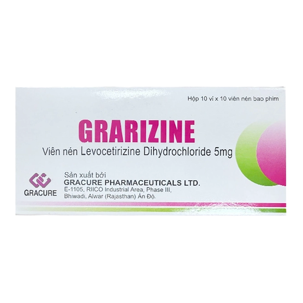 Grarizine 5 ( Levocetirizin 5mg ) Gracure 10 vỉ x 10 viên
