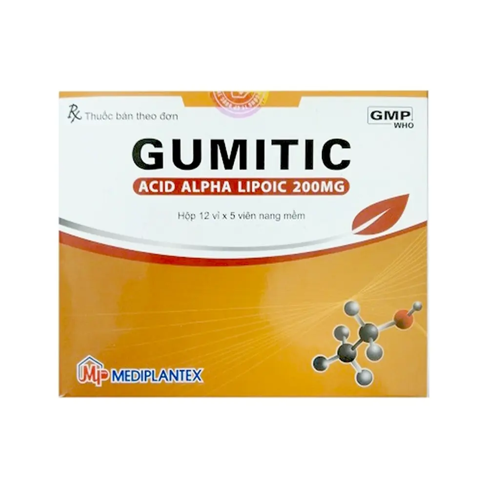 GUMITIC (Acid alpha lipoic 200 mg) Mediplantex 12 vỉ x 5 viên