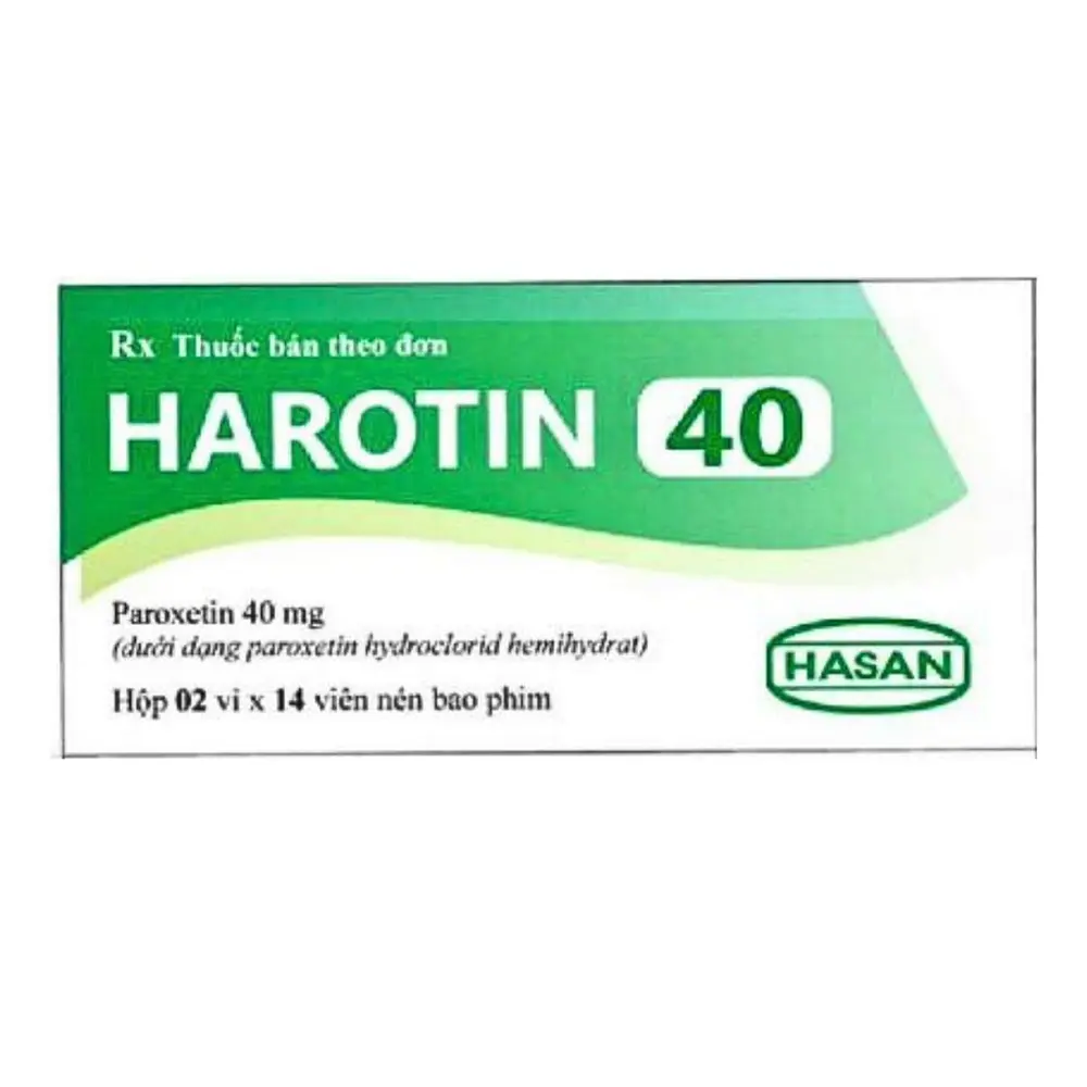 Harotin 40 (Paroxetin 40 mg) Hasan 2 vỉ x 14 viên