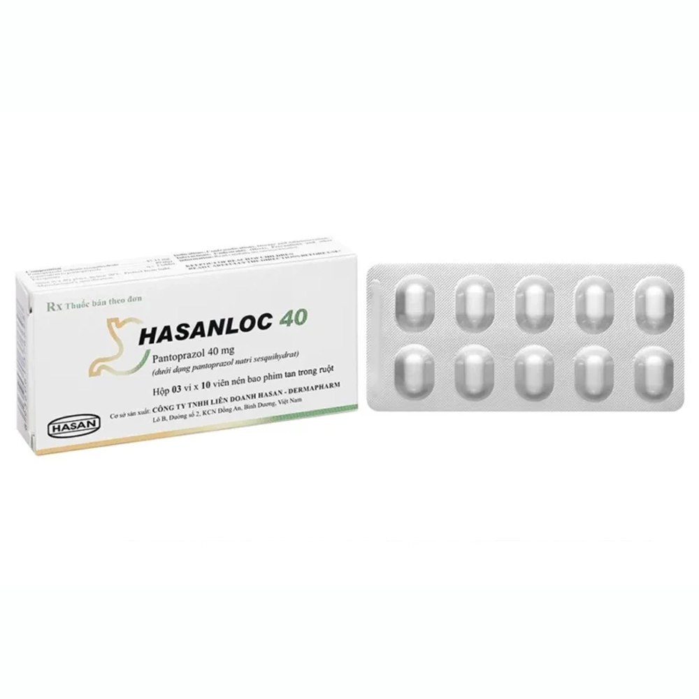 Hasanloc 40 (Pantoprazole 40mg) Hasan 3 vỉ x 10 viên