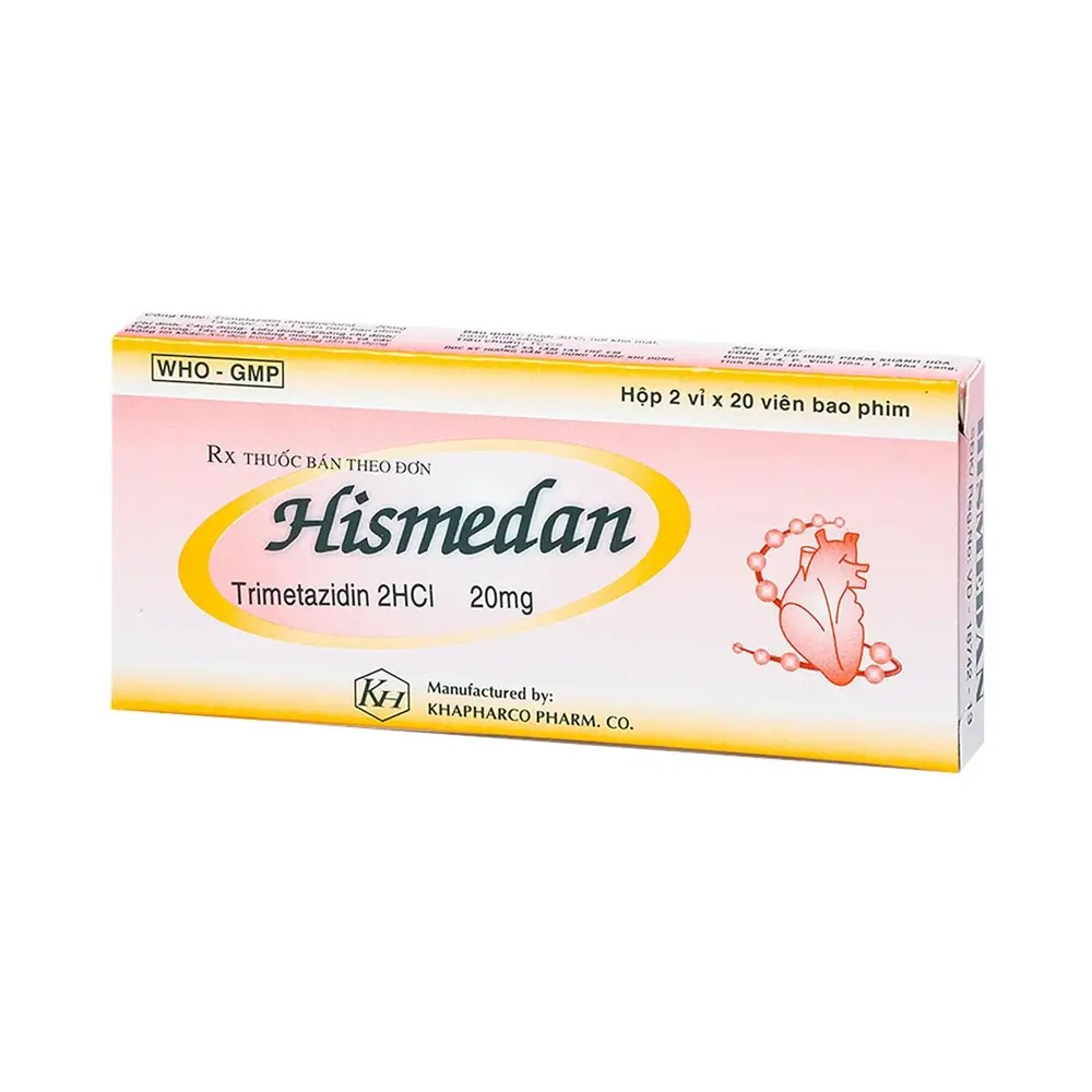 Hismedan 20 (Trimetazidine 20 mg) Khapharco 2 vỉ x 20 viên